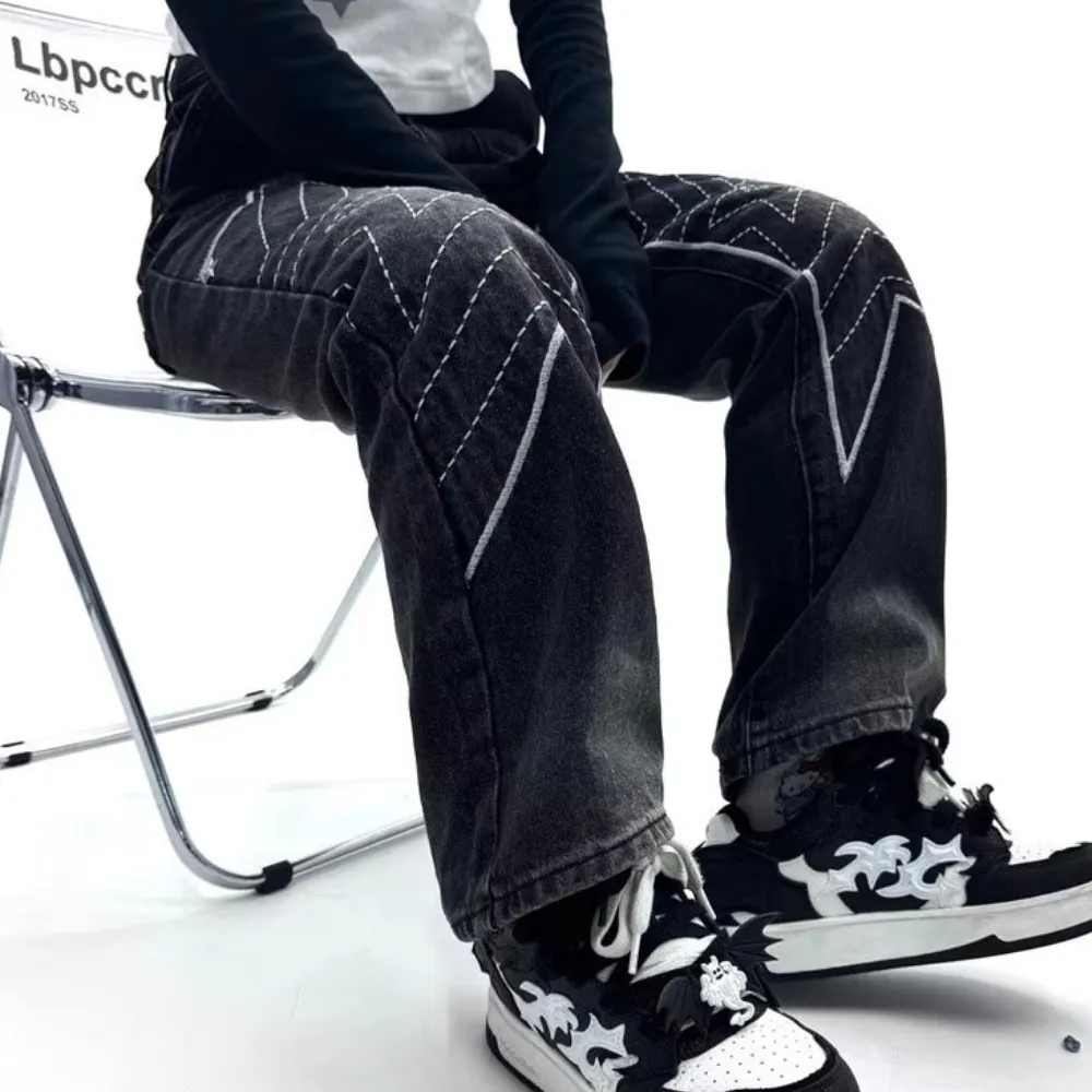 High Street Star Embroidered Jeans