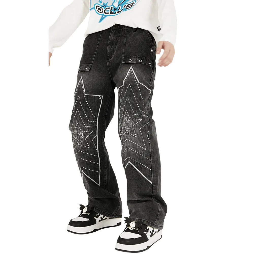 High Street Star Embroidered Jeans