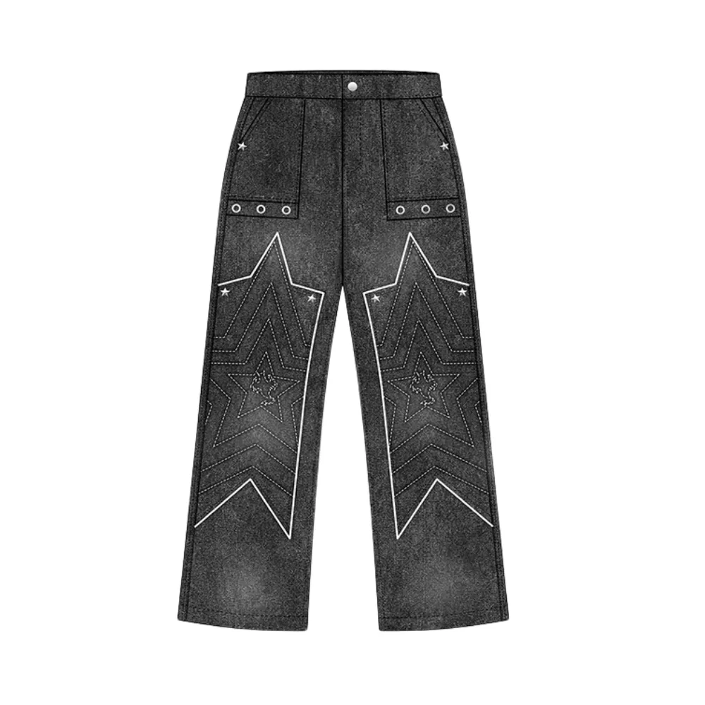 High Street Star Embroidered Jeans