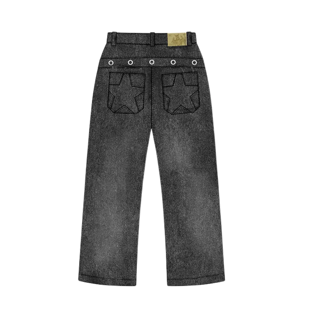 High Street Star Embroidered Jeans