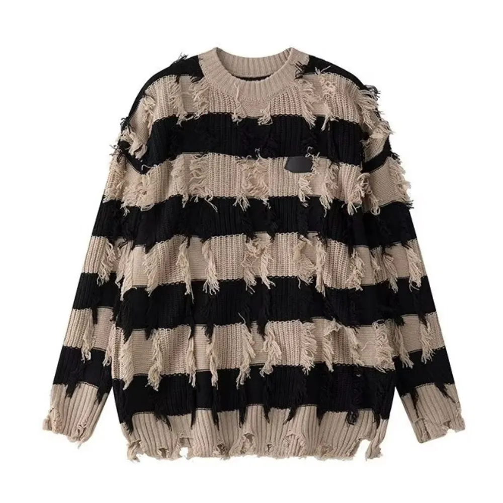 High Street Striped Fringed Sweater