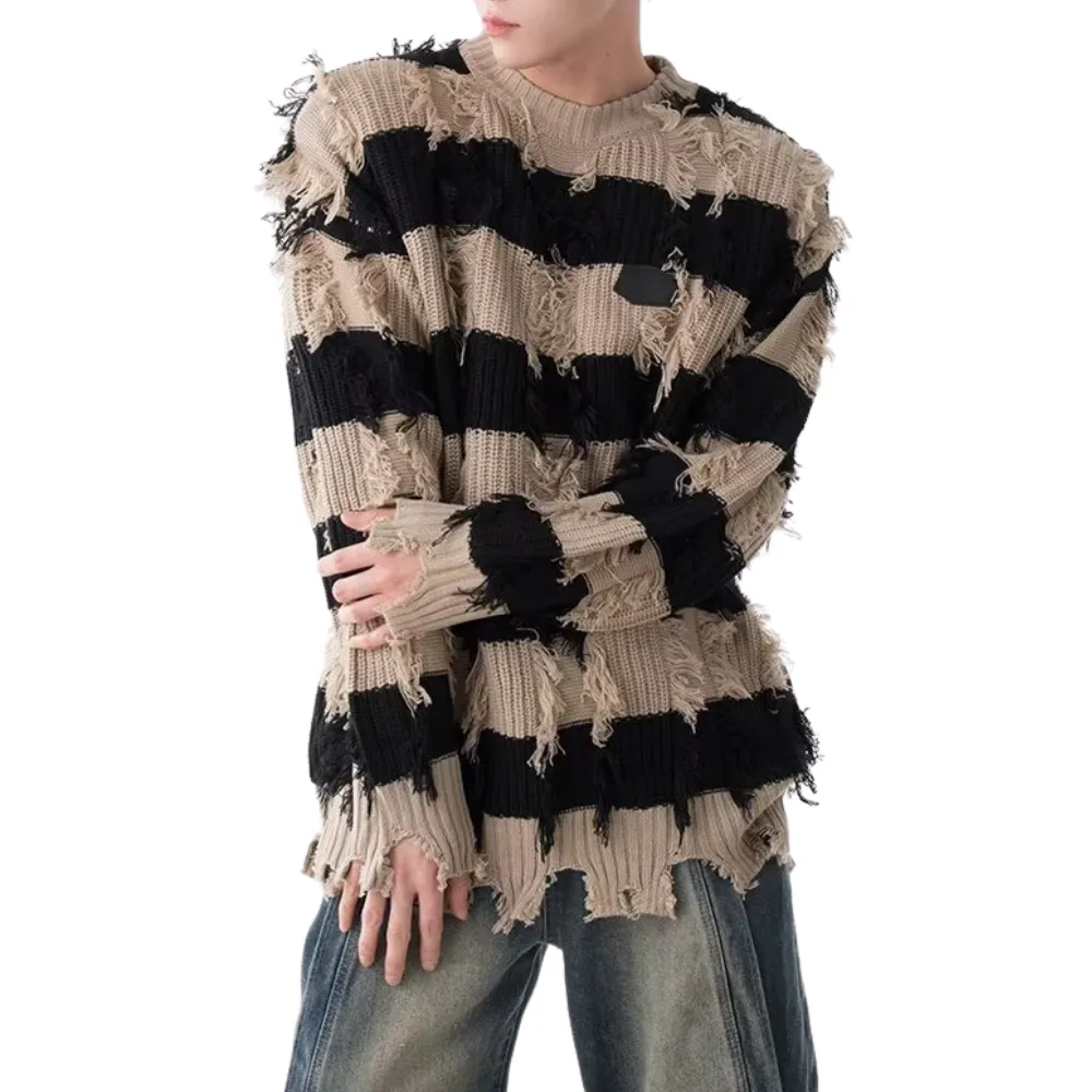 High Street Striped Fringed Sweater