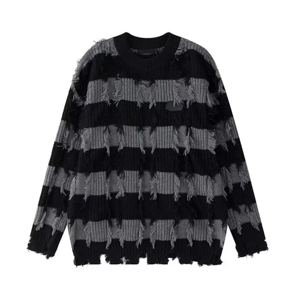 High Street Striped Fringed Sweater