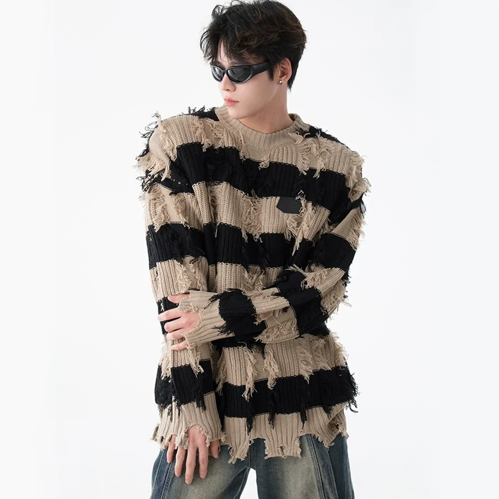 High Street Striped Fringed Sweater