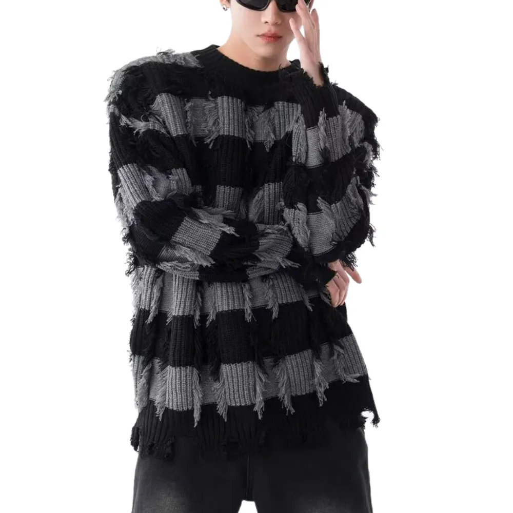 High Street Striped Fringed Sweater