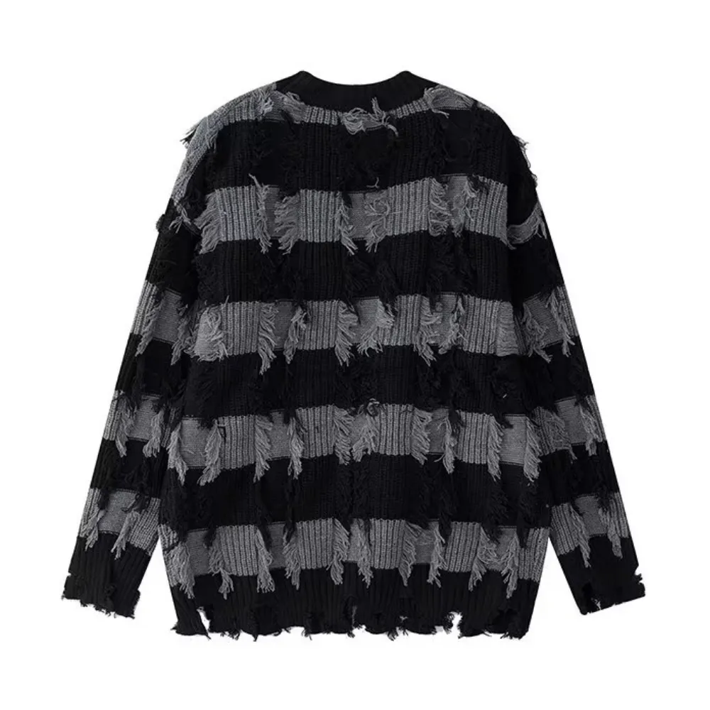 High Street Striped Fringed Sweater