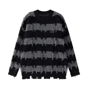 High Street Striped Fringed Sweater