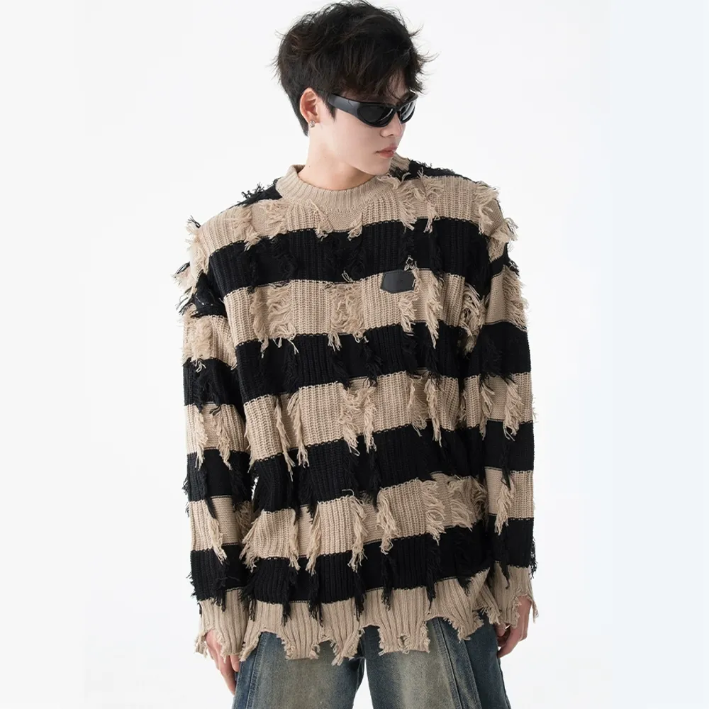 High Street Striped Fringed Sweater