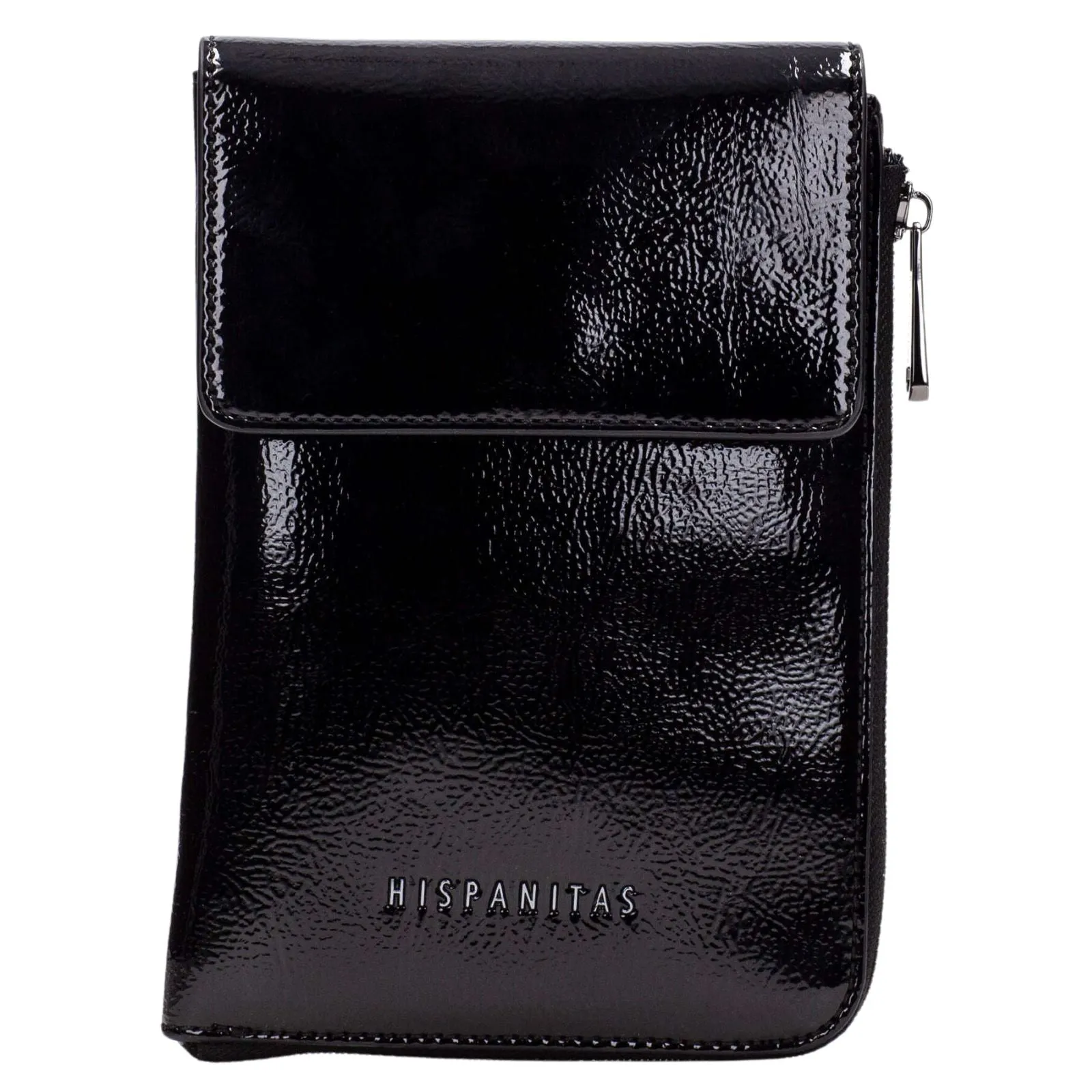 Hispanitas Black Patent Slim Crossbody Bag