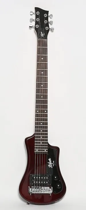 Hofner HOF-HCT-SH-RB-O Shorty Electric Travel Guitar - Root Beer - with Gig Bag