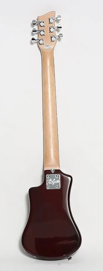 Hofner HOF-HCT-SH-RB-O Shorty Electric Travel Guitar - Root Beer - with Gig Bag