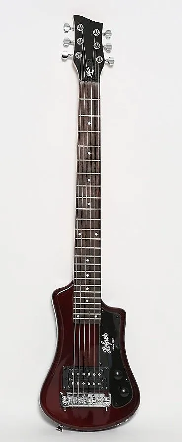 Hofner HOF-HCT-SH-RB-O Shorty Electric Travel Guitar - Root Beer - with Gig Bag