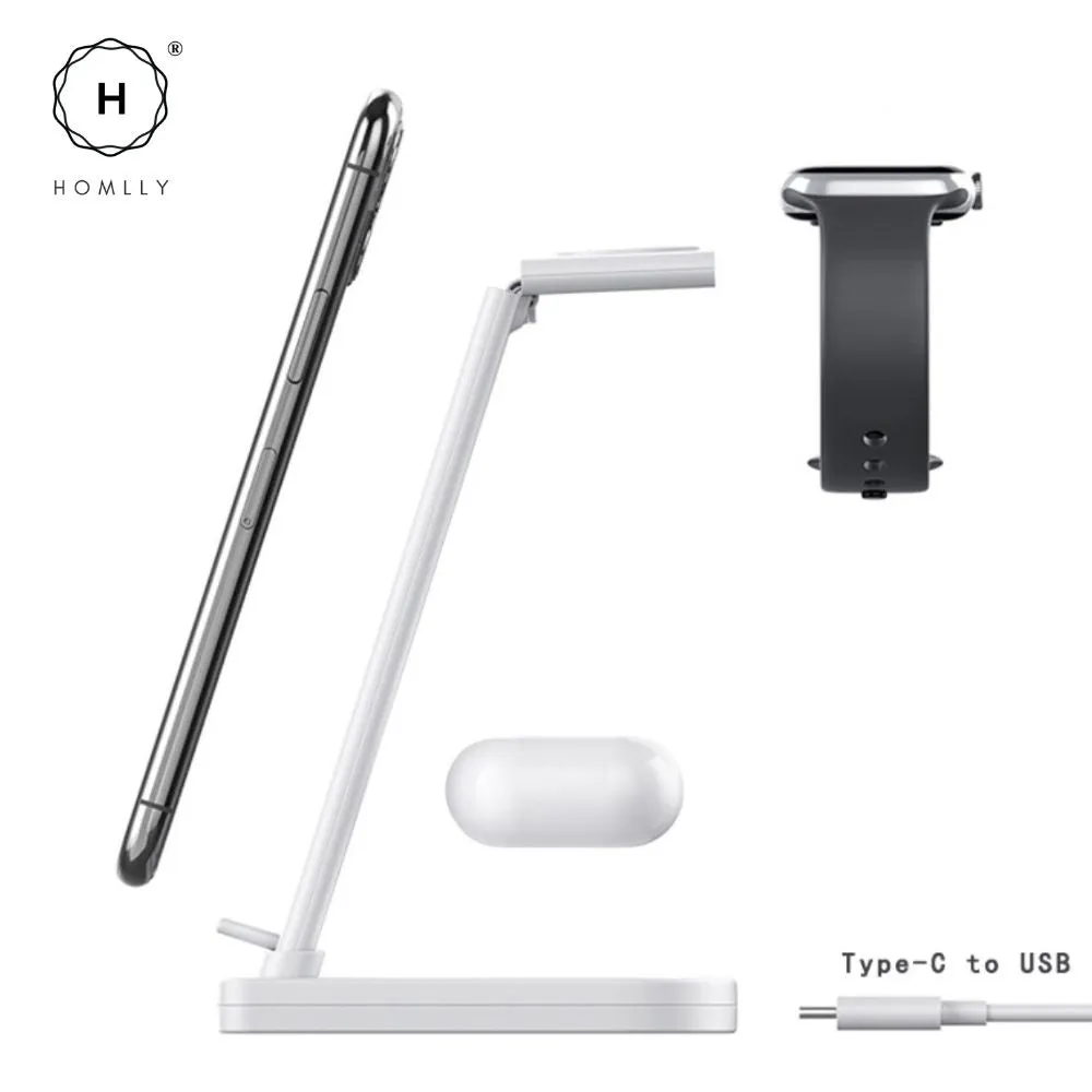 Homlly Detachable 3 in 1 Wireless Charging Station  Dock for Apple Samsung Watch Qi enabled Smartphone