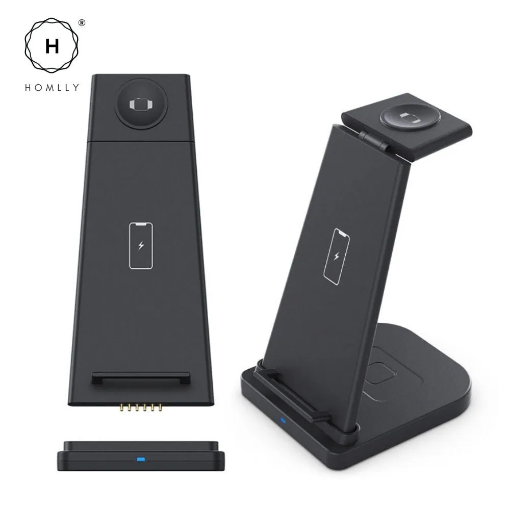 Homlly Detachable 3 in 1 Wireless Charging Station  Dock for Apple Samsung Watch Qi enabled Smartphone