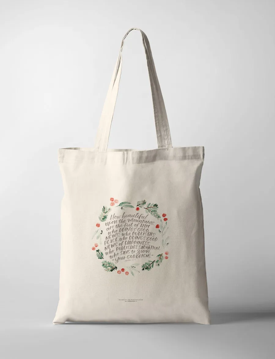 How Beautiful Upon The Mountains {Tote Bag}