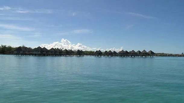 Huts on the Water at Bora Bora Resort