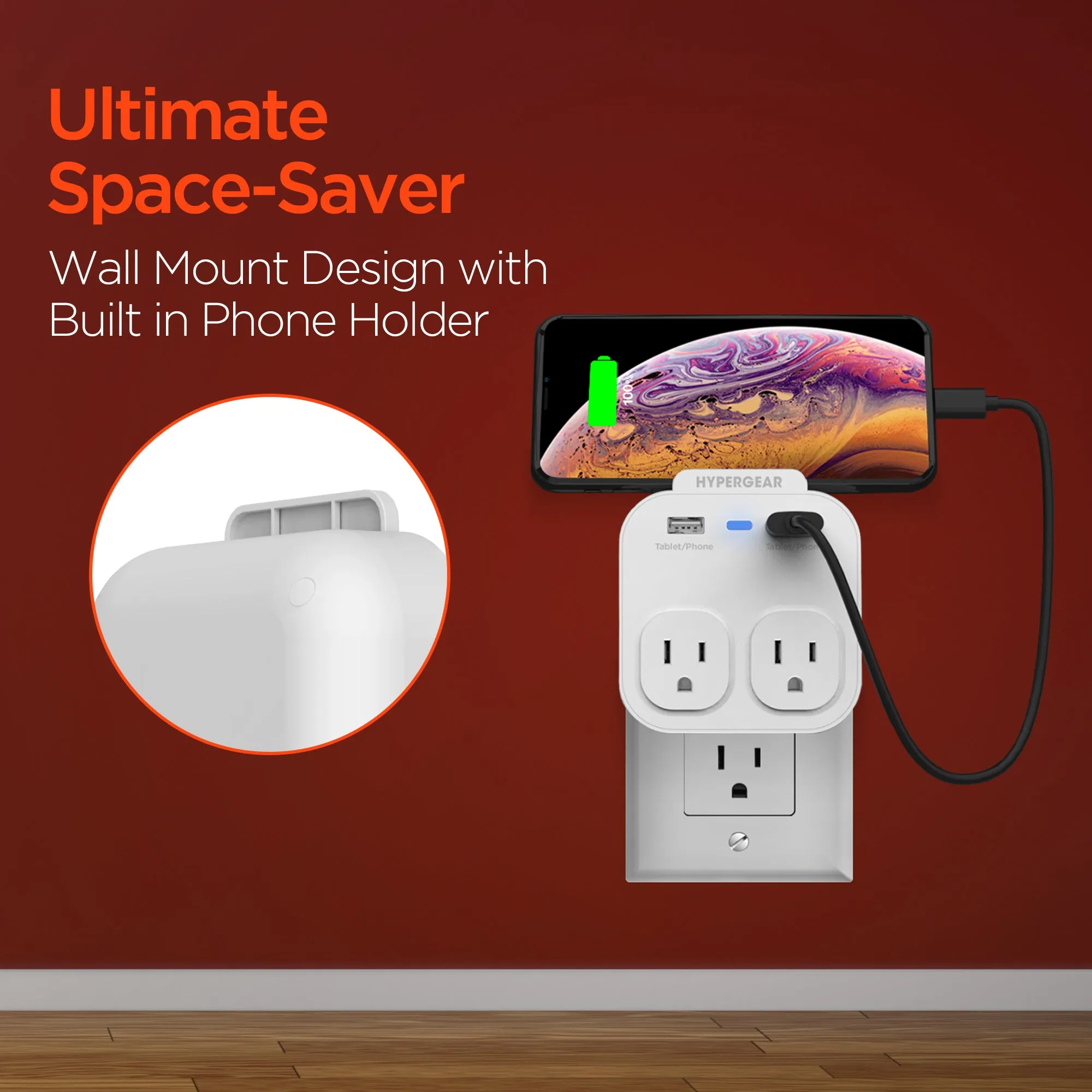 HYPERGEAR Multi-Charger   Holder   Nightlight - Dual Voltage