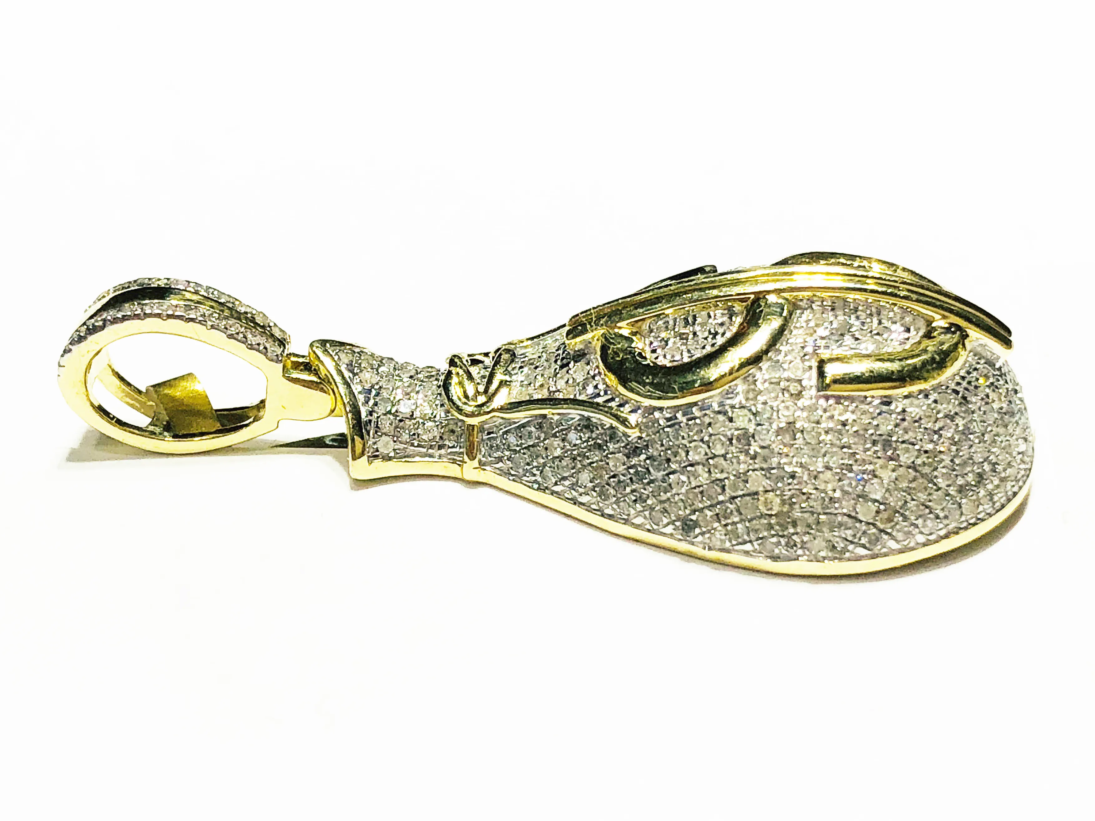 Iced Out Diamond Money Bag Pendant (10K)