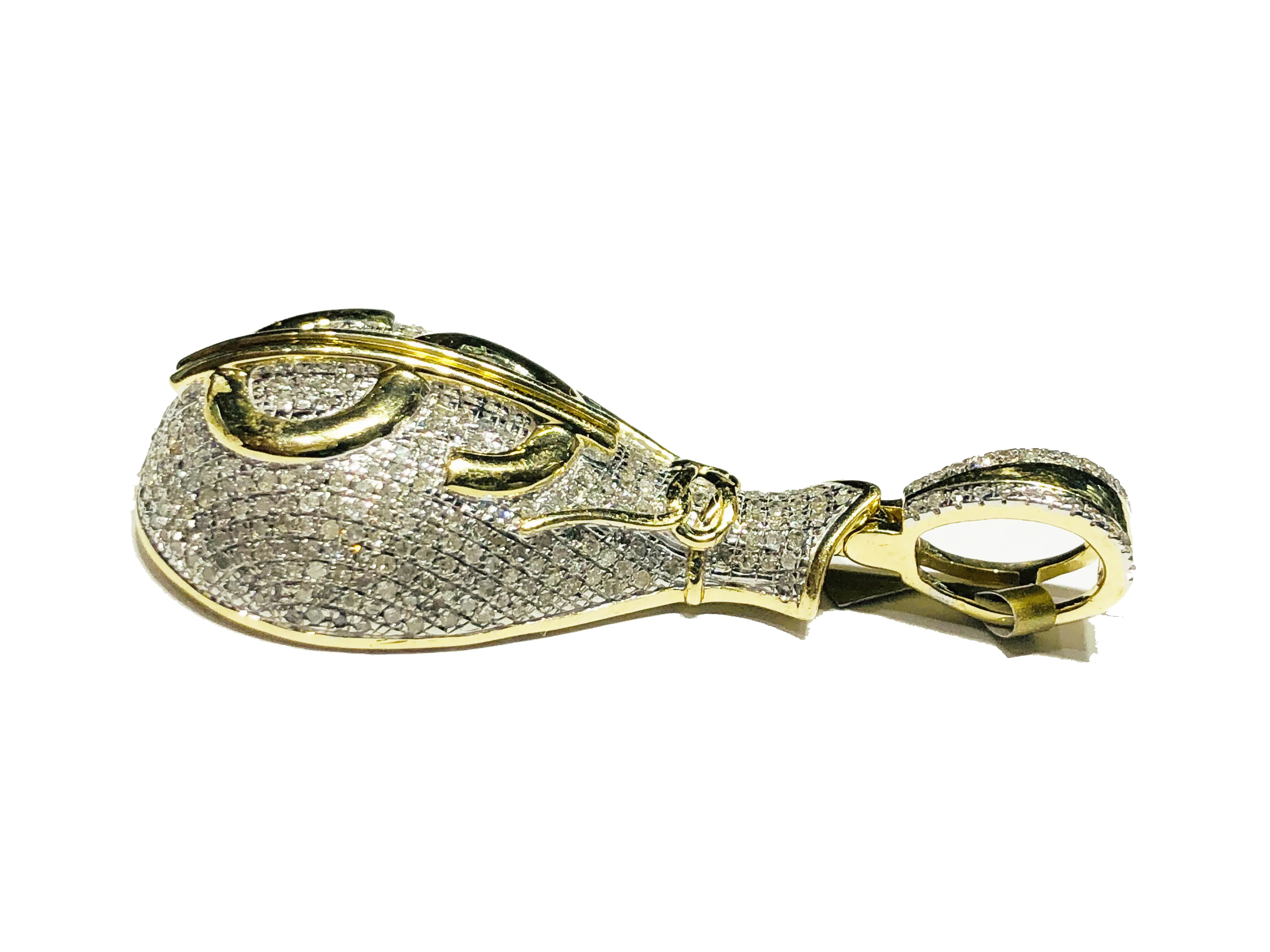 Iced Out Diamond Money Bag Pendant (10K)