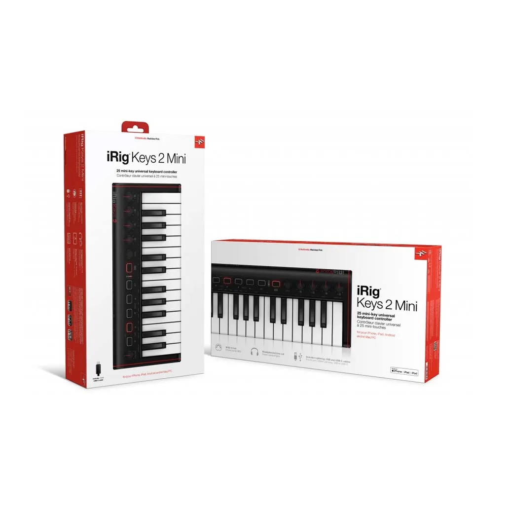 IK Multimedia Mini 25-key Keyboard Controller with Lightning (iOS) and USB (Mac/PC)