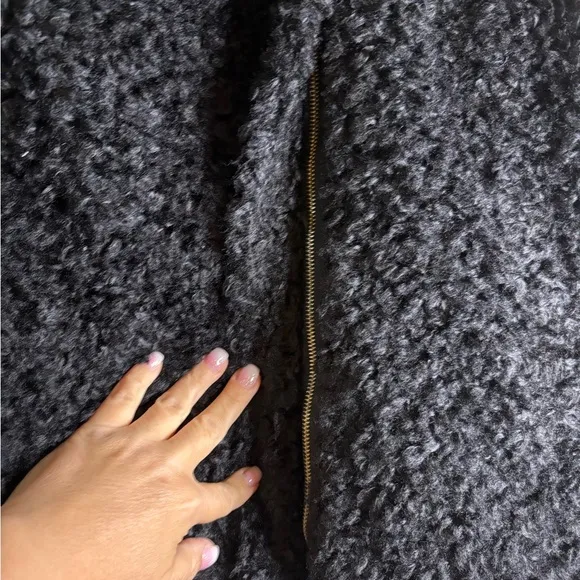 INC International Concepts Black Faux Fur Fluffy Vest
