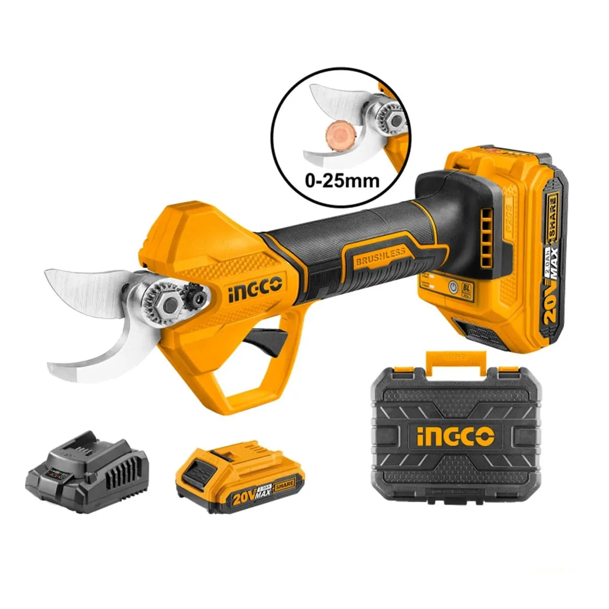 Ingco Brushless Lithium-Ion Gauge Straight Shear 20V 2.0Ah - CSSLI202581