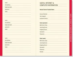 Internet Address & Password Logbook - Black