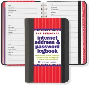 Internet Address & Password Logbook - Black