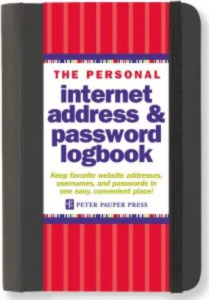 Internet Address & Password Logbook - Black