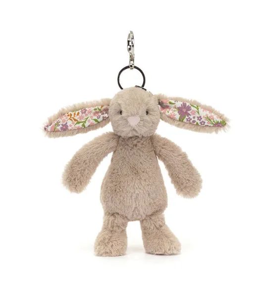JELLYCAT BLOSSOM BEIGE PETAL BUNNY BAG CHARM