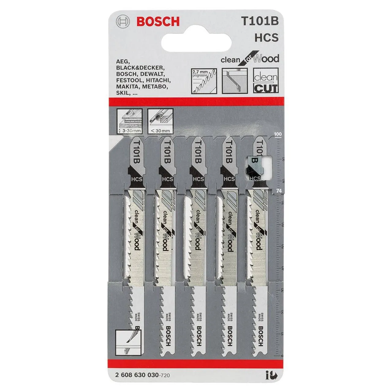 Jigsaw blade T 101 B Clean for Wood (5pcs in a pack)