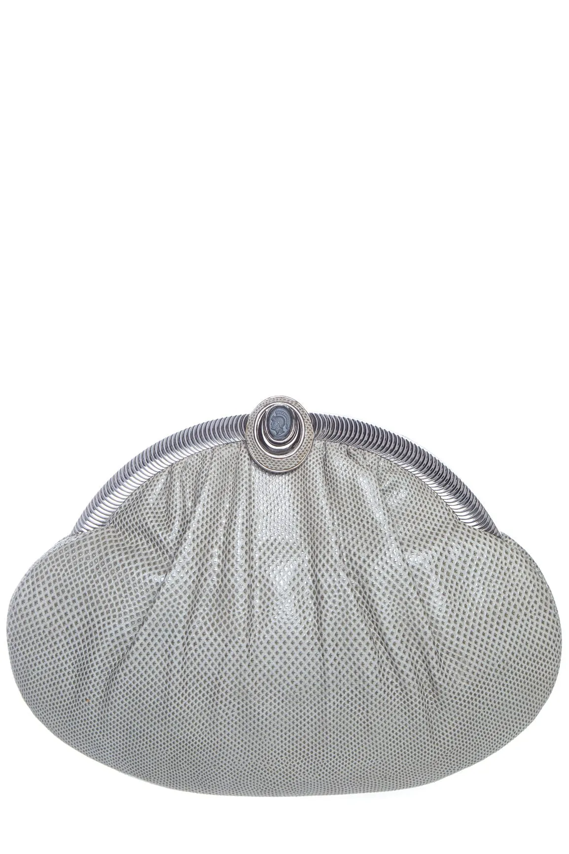 Judith Leiber Grey Reptile Clutch