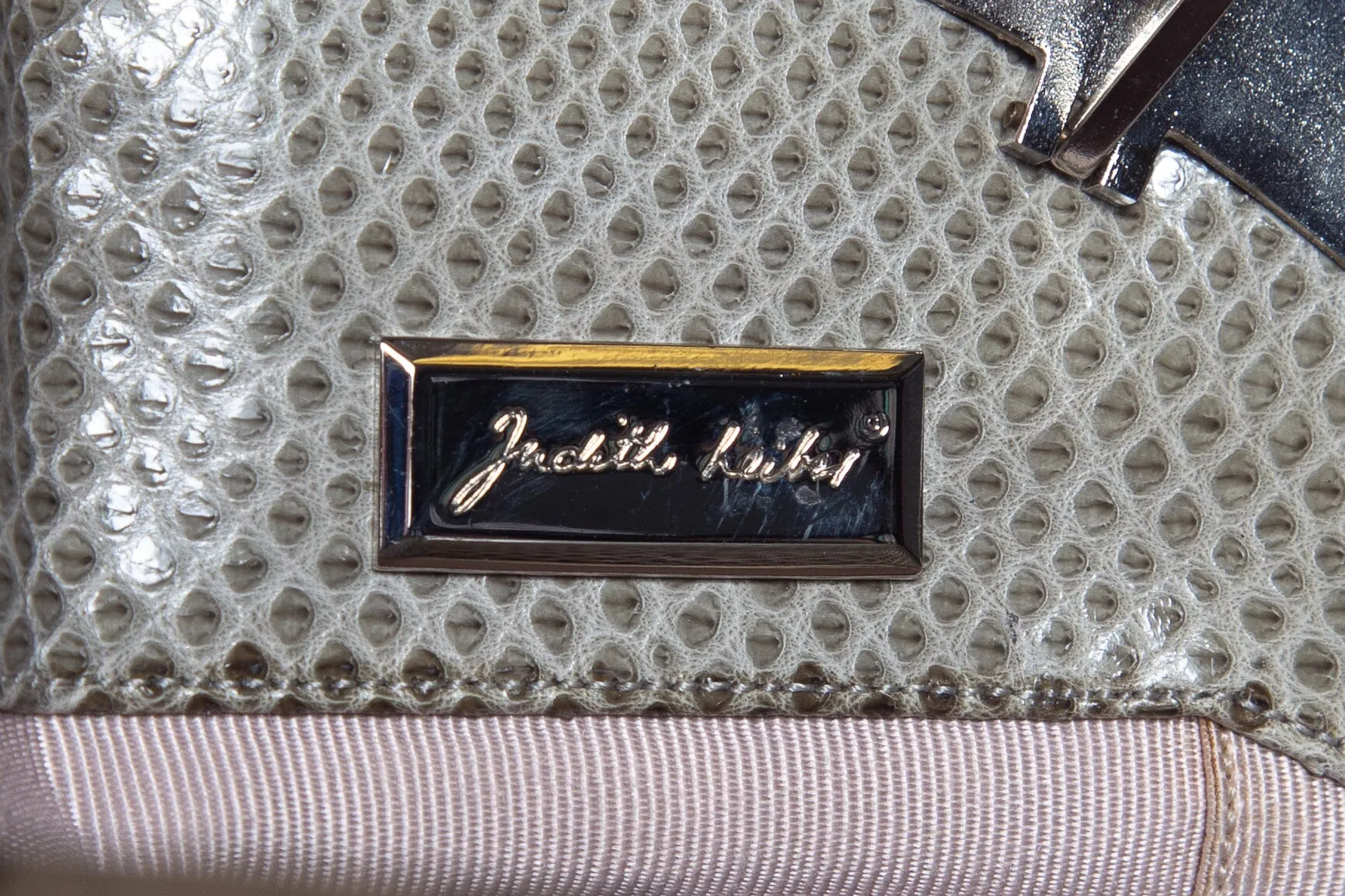 Judith Leiber Grey Reptile Clutch
