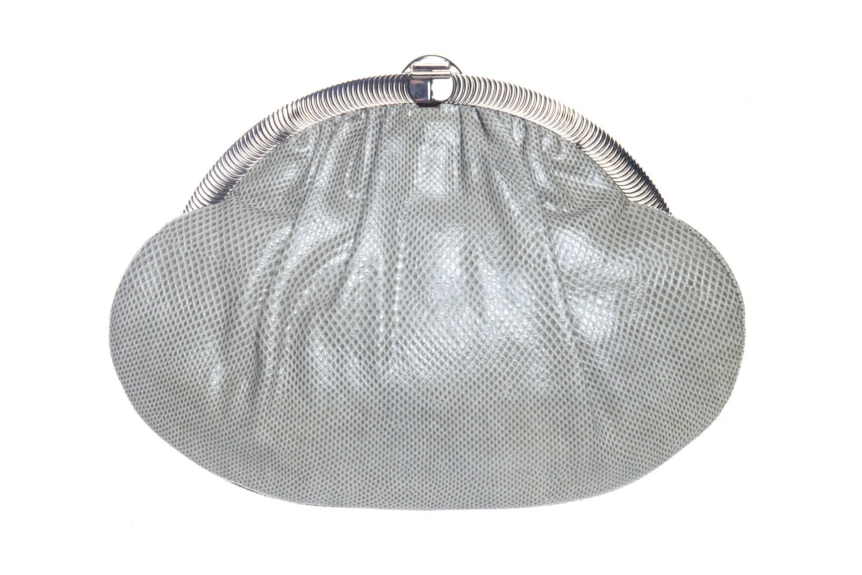 Judith Leiber Grey Reptile Clutch