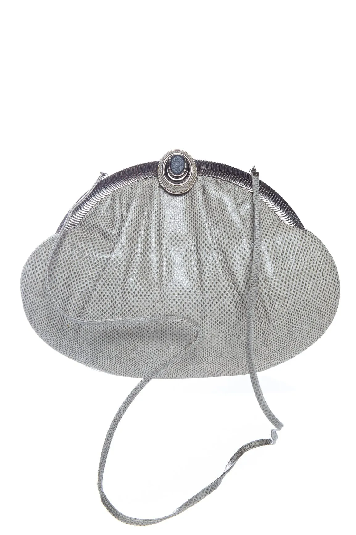 Judith Leiber Grey Reptile Clutch