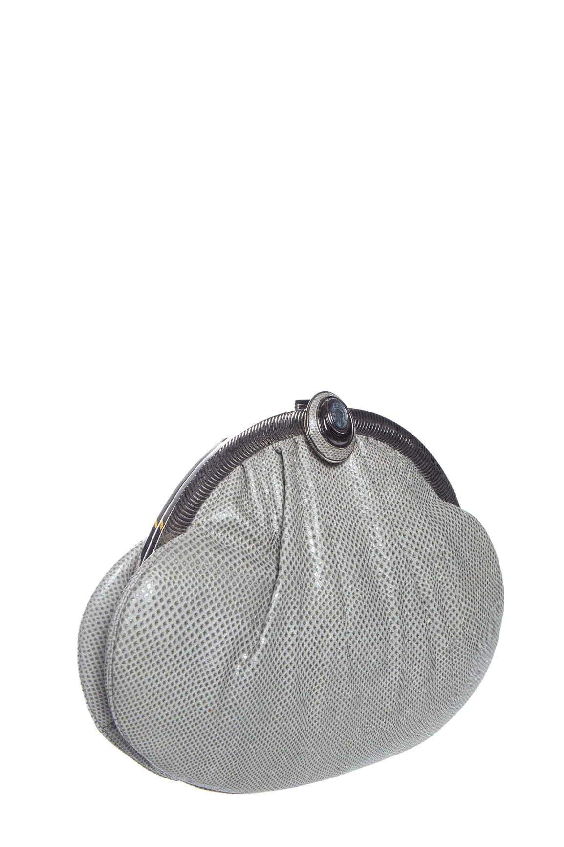 Judith Leiber Grey Reptile Clutch