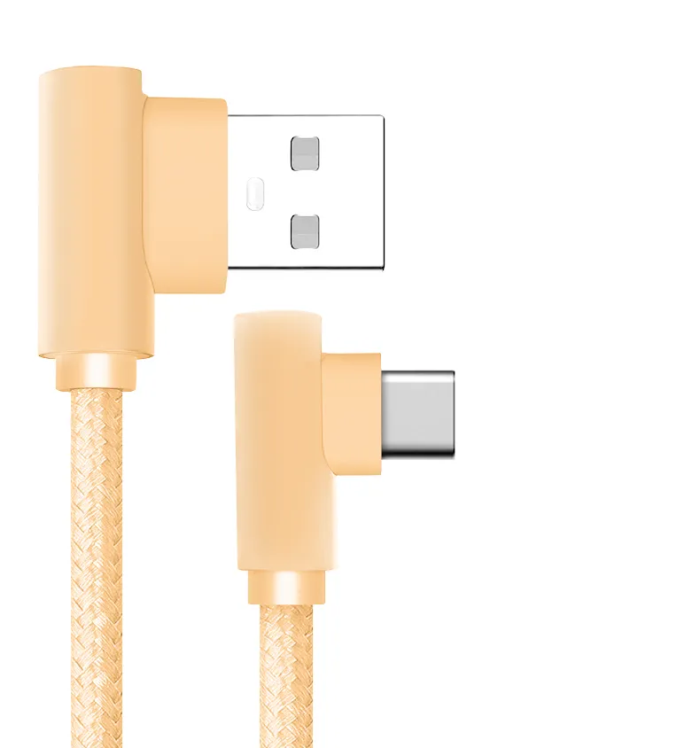 Kabel Kątowy, Pleciony - 1 Metr (USB-C/Lightning/Micro USB)