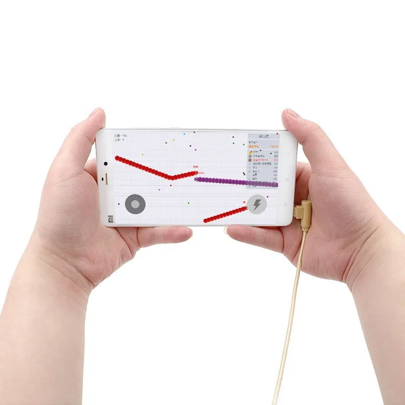 Kabel Kątowy, Pleciony - 1 Metr (USB-C/Lightning/Micro USB)
