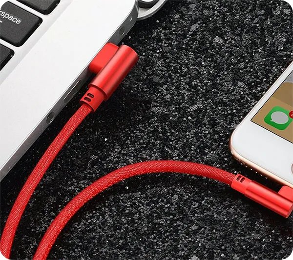 Kabel Kątowy USB-C, Jeansowy - 1 Metr