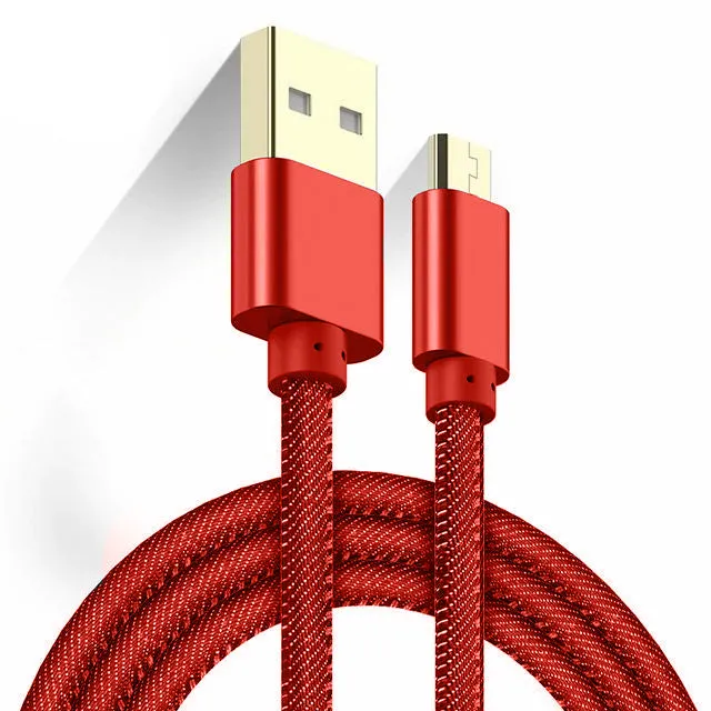 Kabel micro USB, Jeansowy - 1 Metr