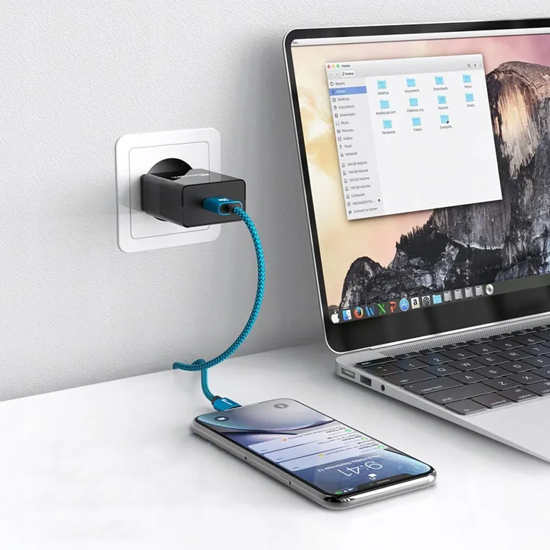 Kabel Pleciony USB-C - 2 Metry - Srebrny