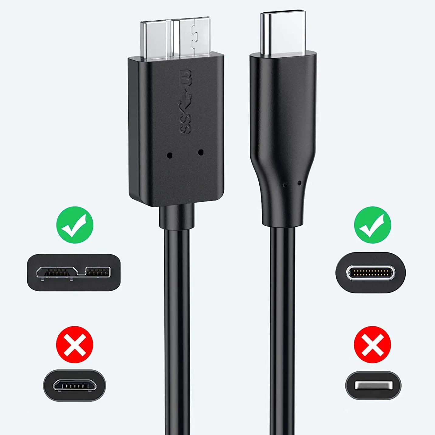 Kabel USB-C do Micro USB Typu B - do Ładowania i Synchronizacji Danych
