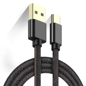 Kabel USB-C, Jeansowy - 1 Metr