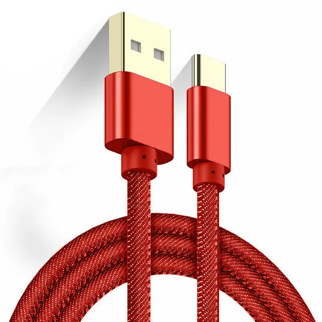 Kabel USB-C, Jeansowy - 1 Metr