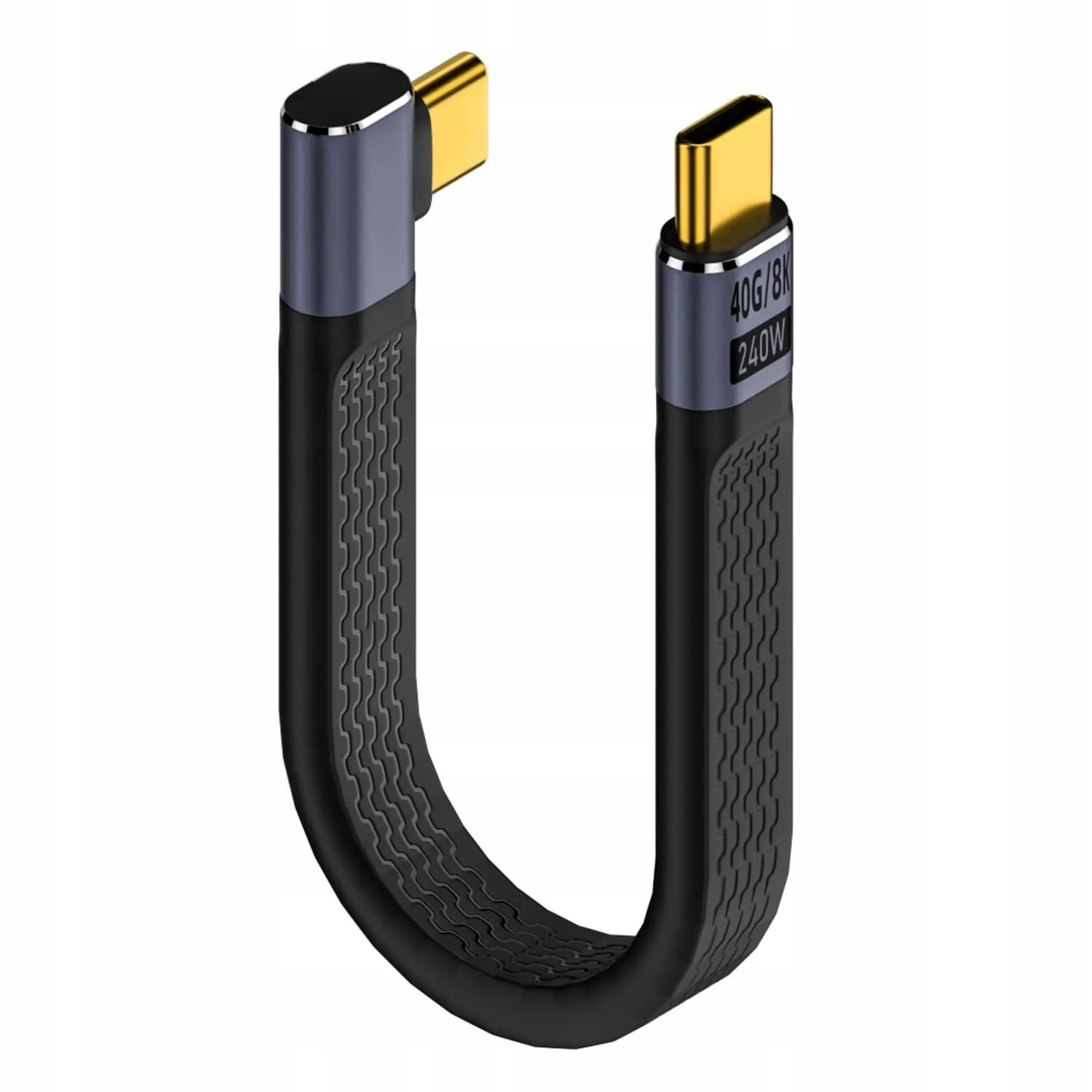 Kabel USB-C Kątowy - 40GBPS 8K 240W 13cm  - v2