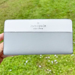 Kate Spade Staci Colorblock Large Continental Wallet Nimbus Grey