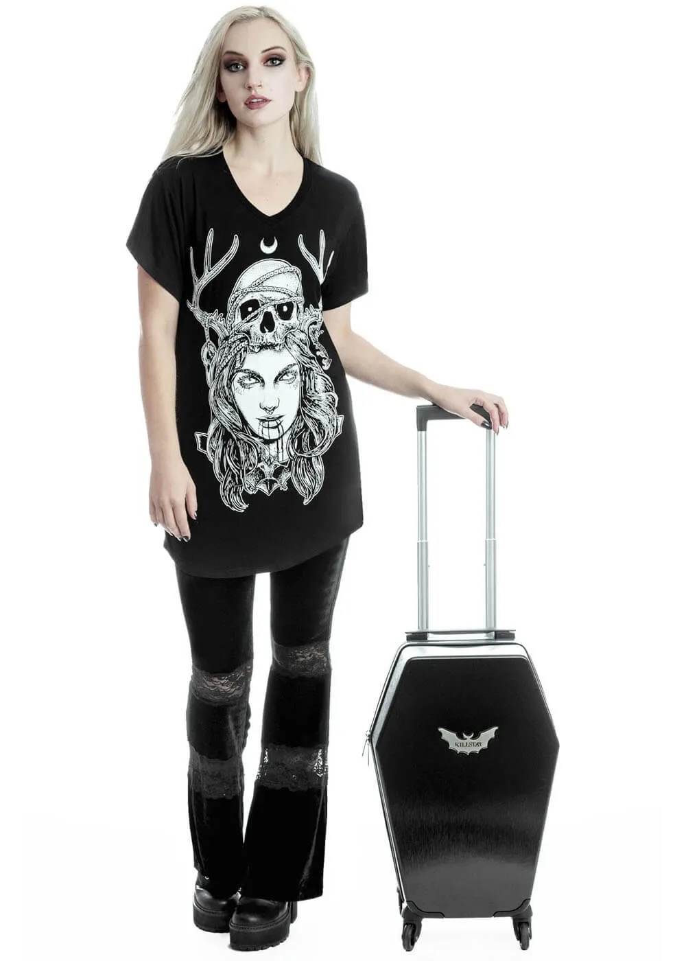Killstar Casket Carry Case Coffin Suitcase Small Black