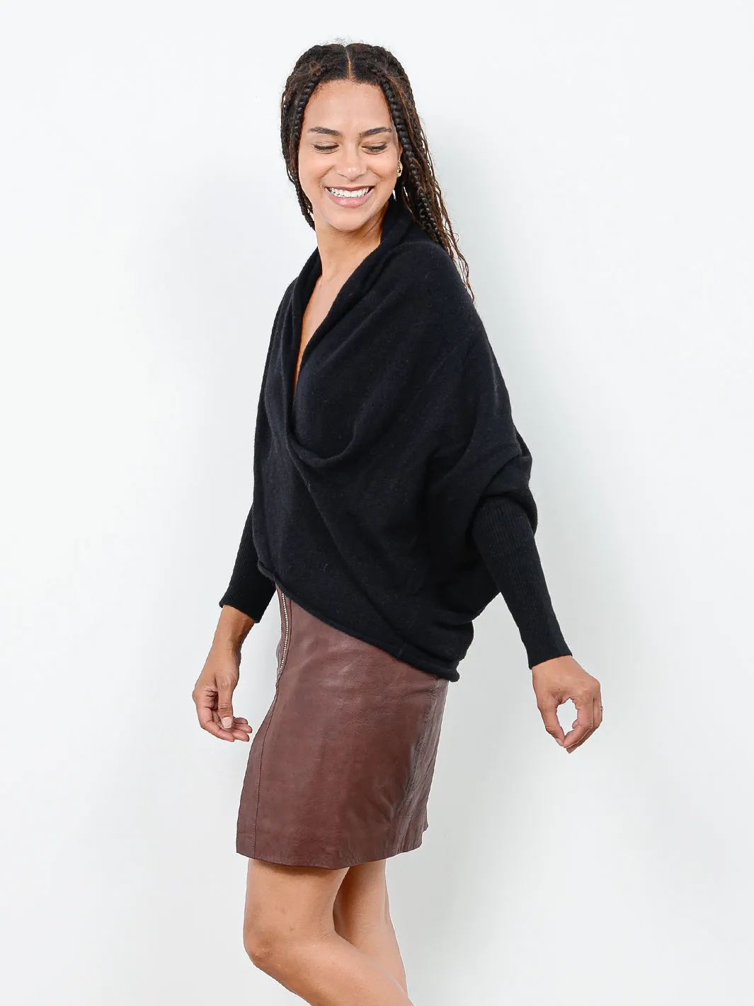 Kirra Drape Front Cashmere Pullover