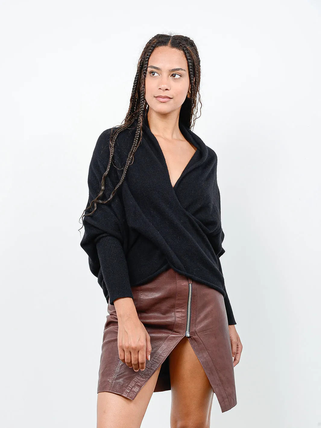 Kirra Drape Front Cashmere Pullover
