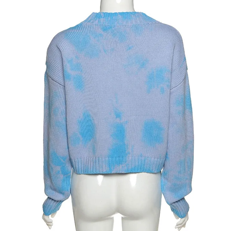 Knit Paisley Crop Cardigan with Button Closure